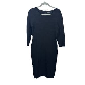 Karen Millen Midi Textured Bodycon Dress Size 4 Classic Minimalist LBD EUC